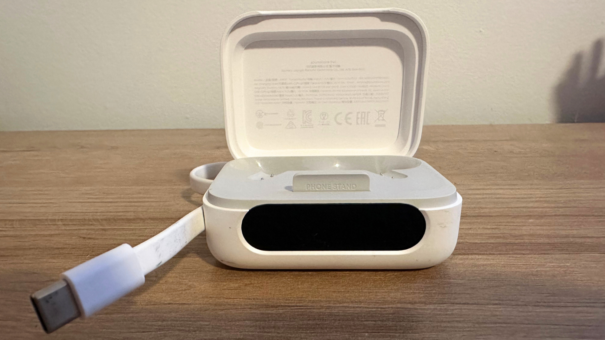 The charging case of Soundcore P41i headphones.