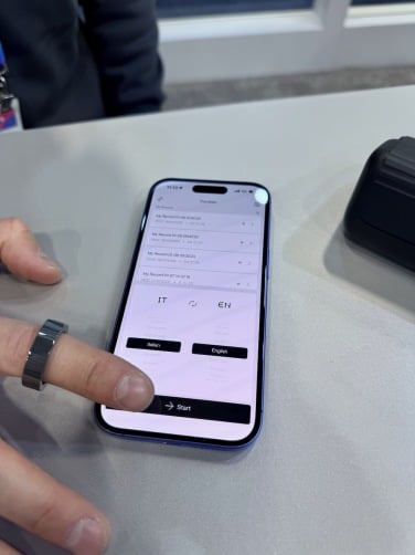 The translation feature on the even realities app