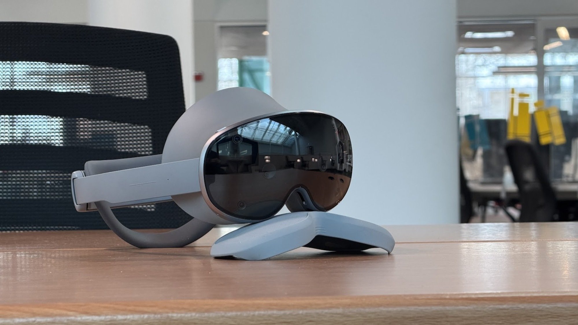 galaxy xr headset on library table