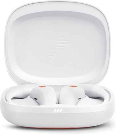 JBL Endurance Zone open earbuds in white in case