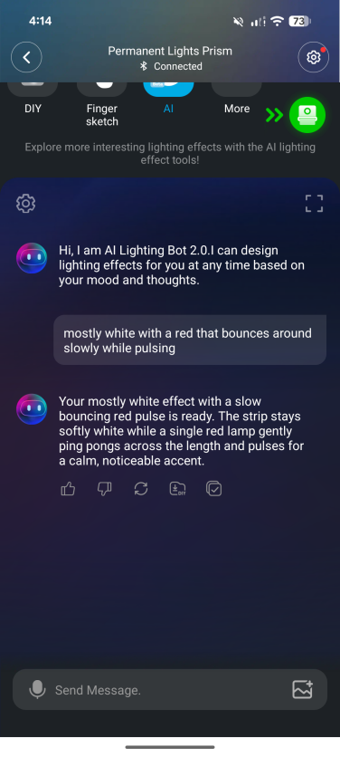 Govee app screenshot of AI function