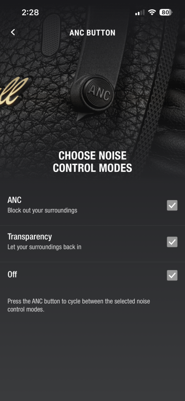 anc page in marshall app