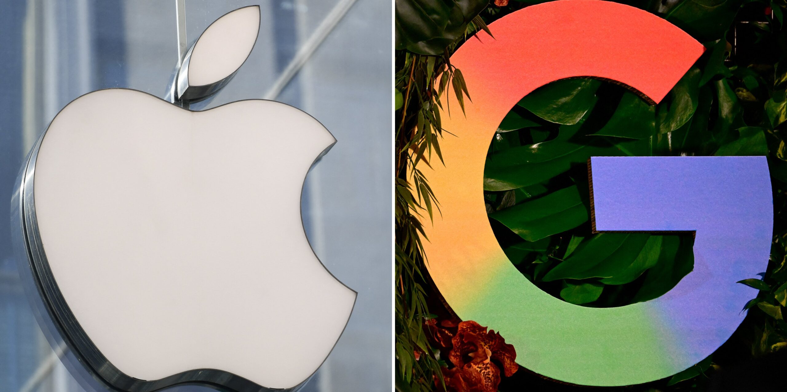 Apple and Google logos