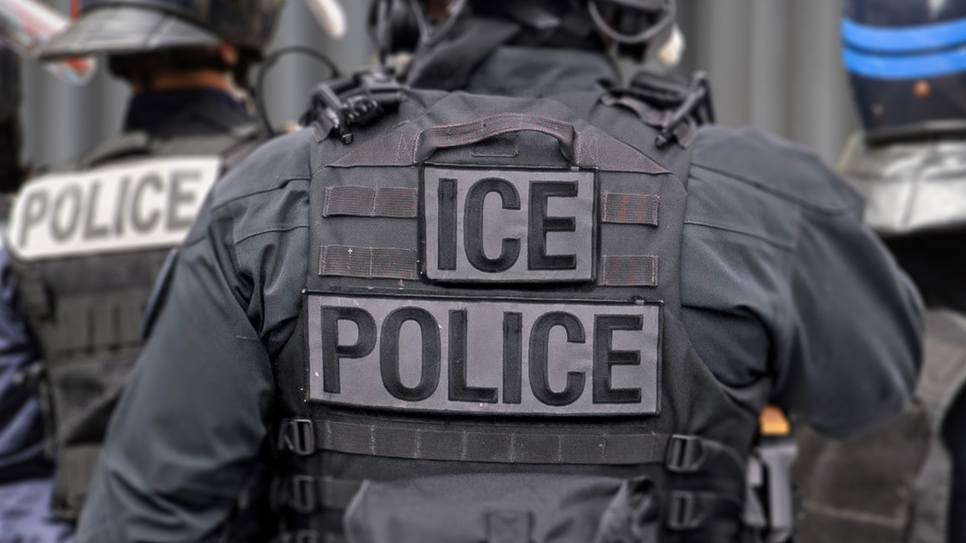 Ice Police Law Enforcement - Department of Homeland Security, Immigration and Customs Agents - stock photo