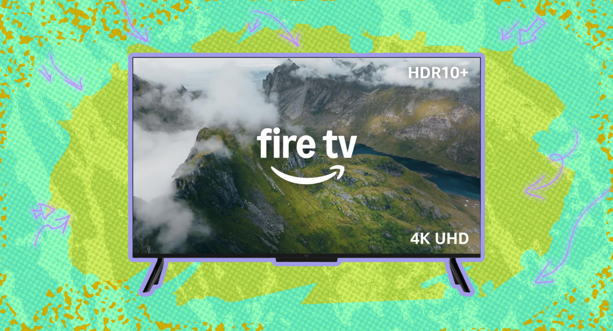 Amazon fire tv against a green background 