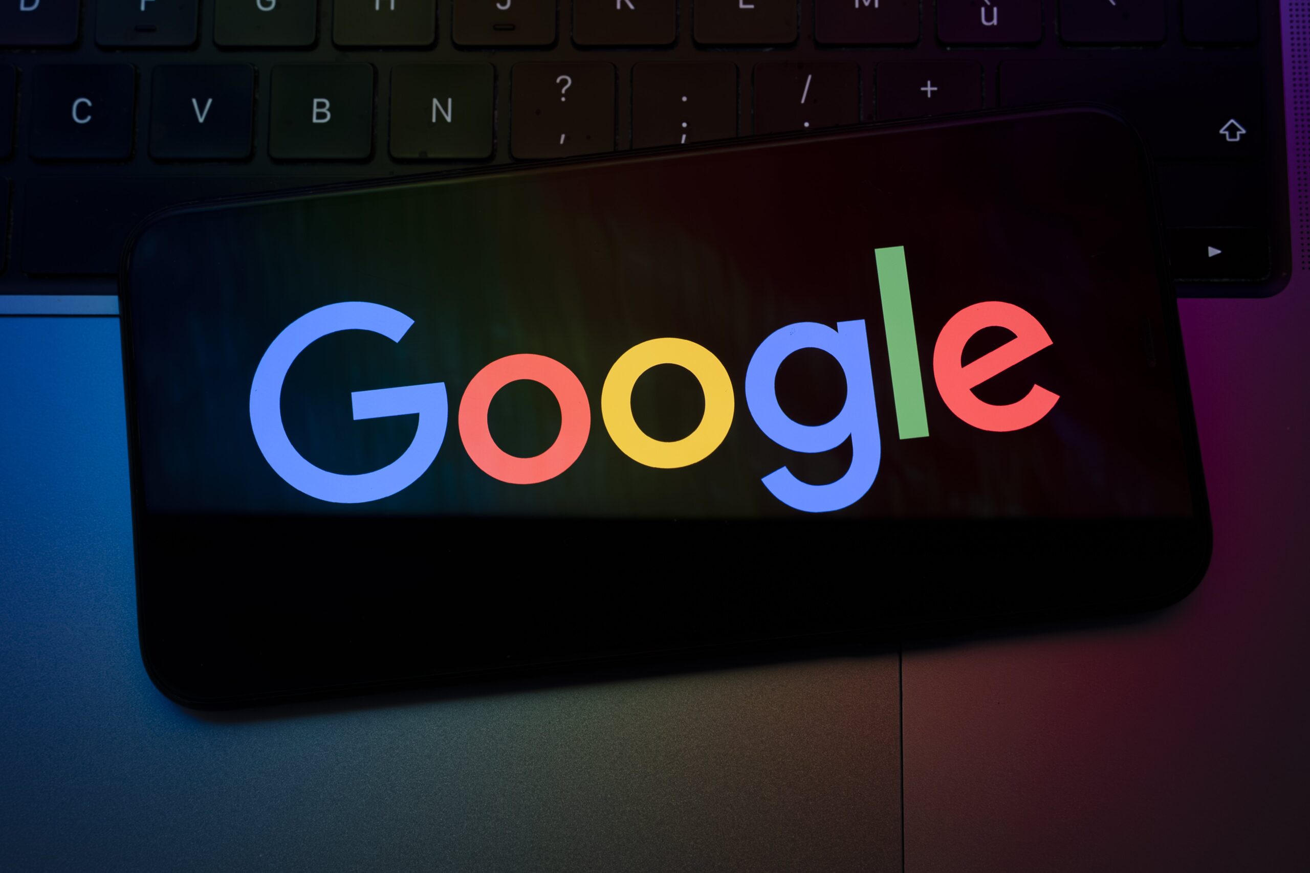 google logo on smartphone