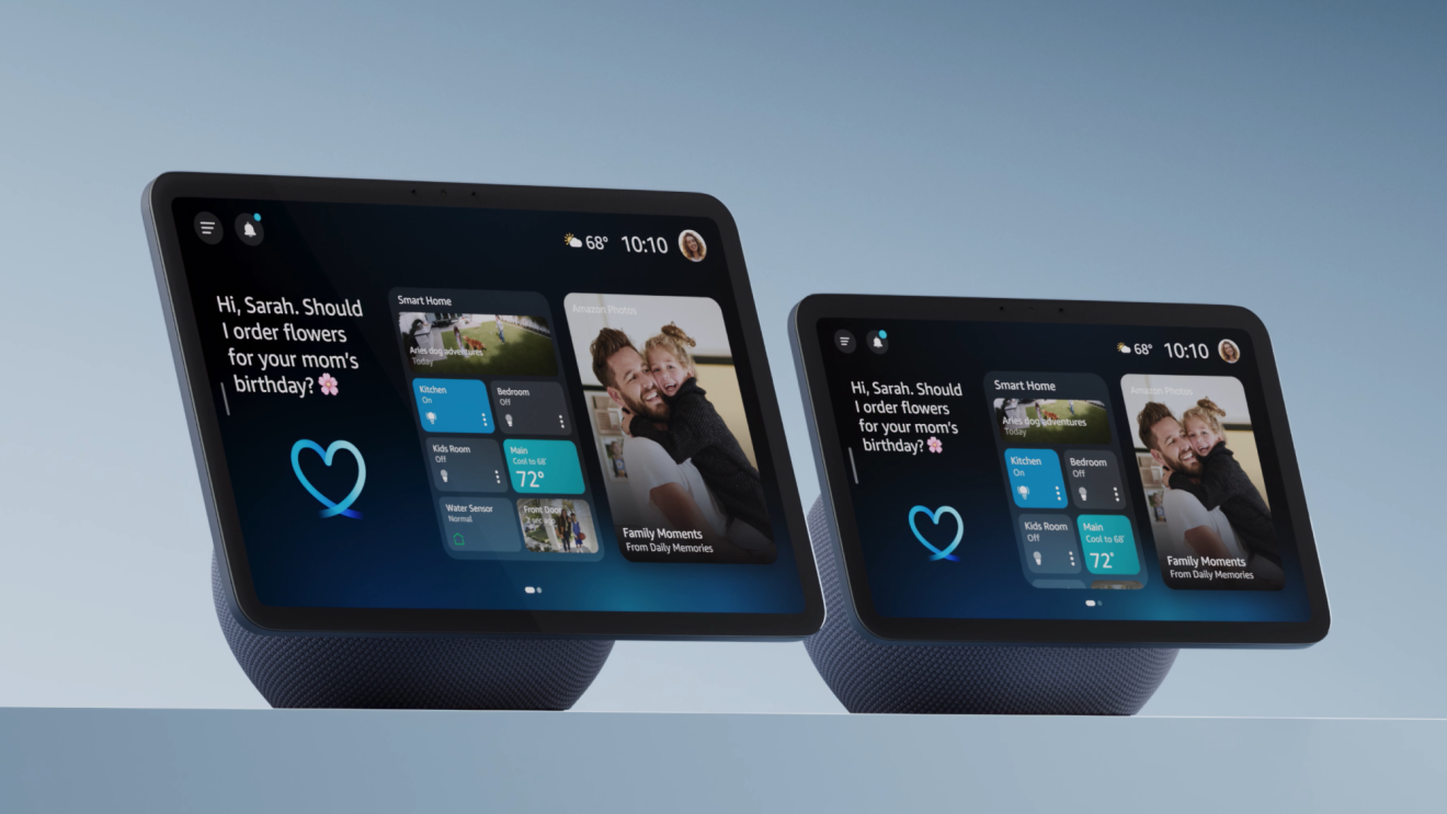 Amazon Echo Show 8 and Echo Show 11 side by side