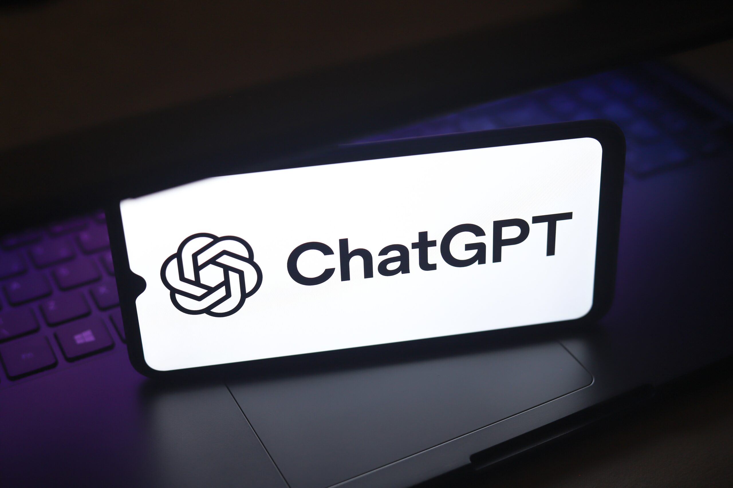 ChatGPT logo on mobile device