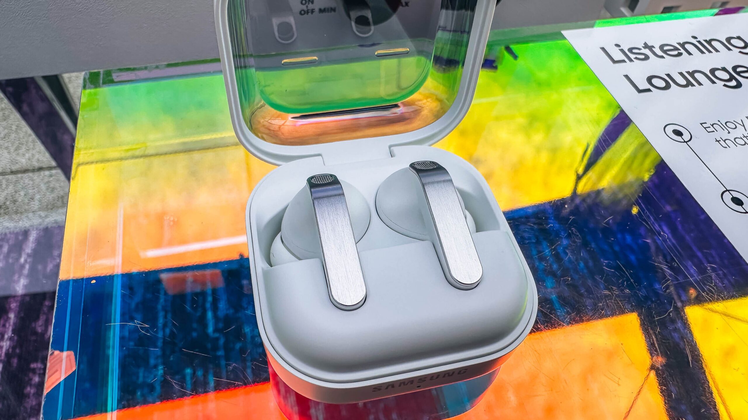 Samsung Galaxy Buds4 in their case