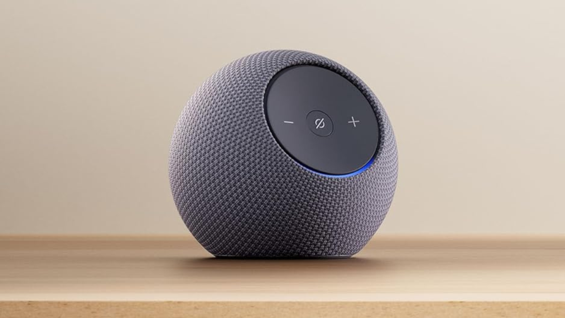 An Amazon Echo Dot Max on a table