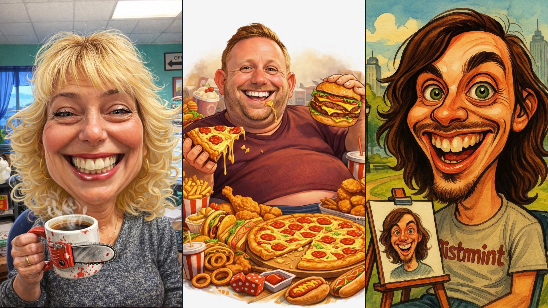 collage of chatgpt caricatures