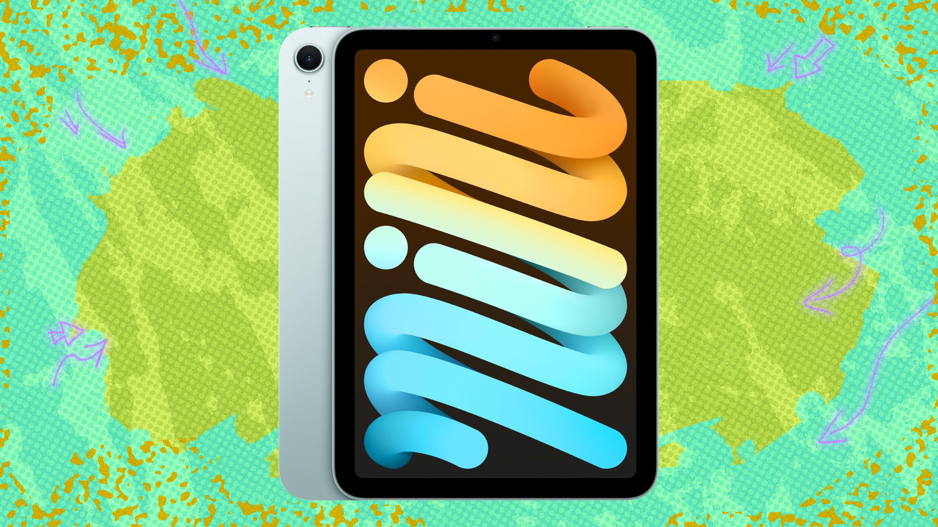 iPad mini on green abstract background