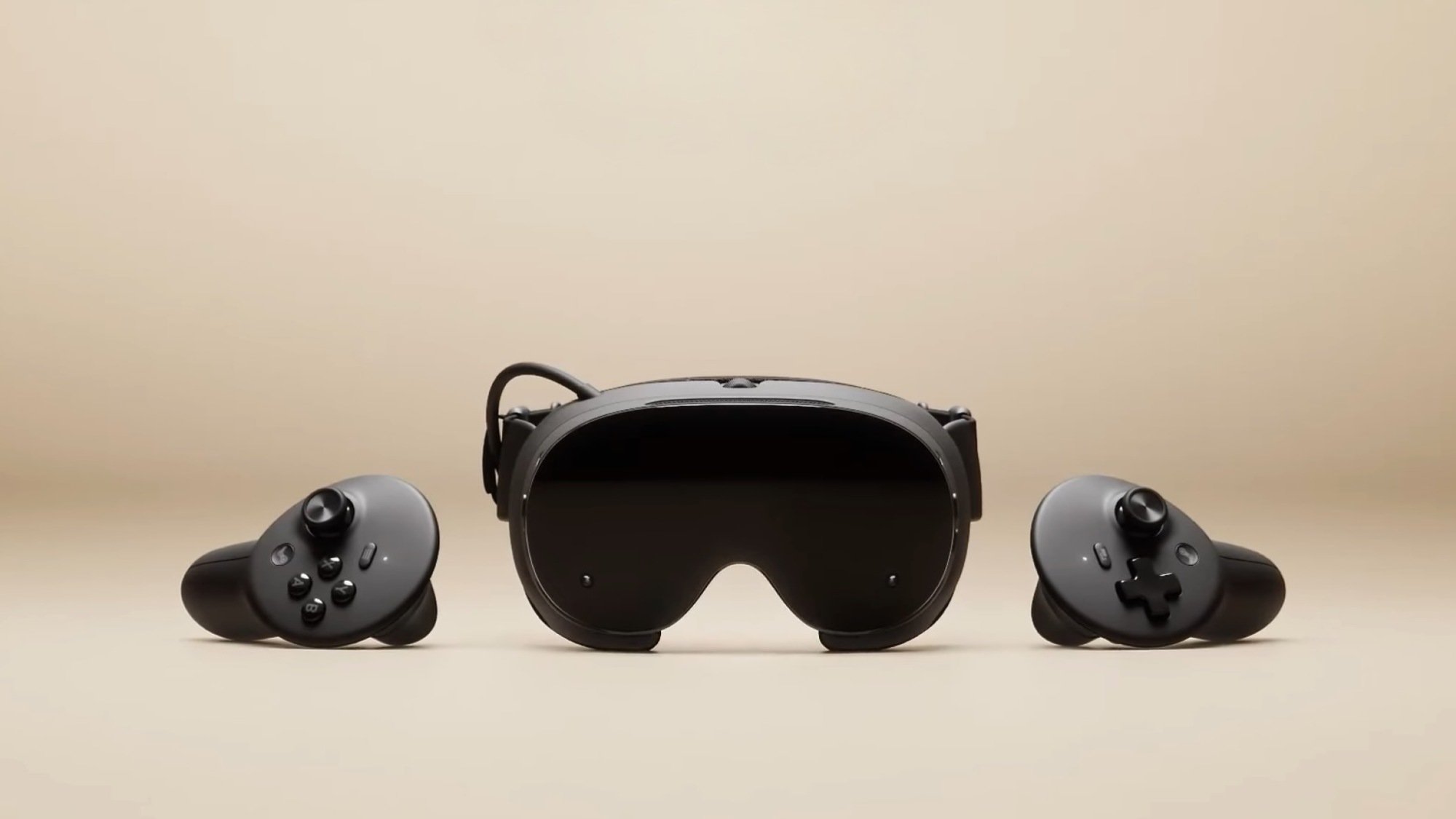 steam frame vr headset and controllers