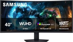 The Samsung 40-inch Odyssey G7 curved gaming monitor on a white background