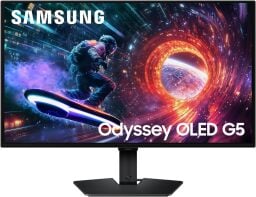 The Samsung 27-inch Odyssey QD-OLED G5 gaming monitor (G50SF) on a white background