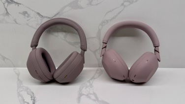 the sony XM5 and XM6 pink colorway options side by side