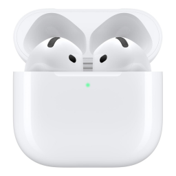 A pair of Apple AirPods 4 (without noise cancellation)
