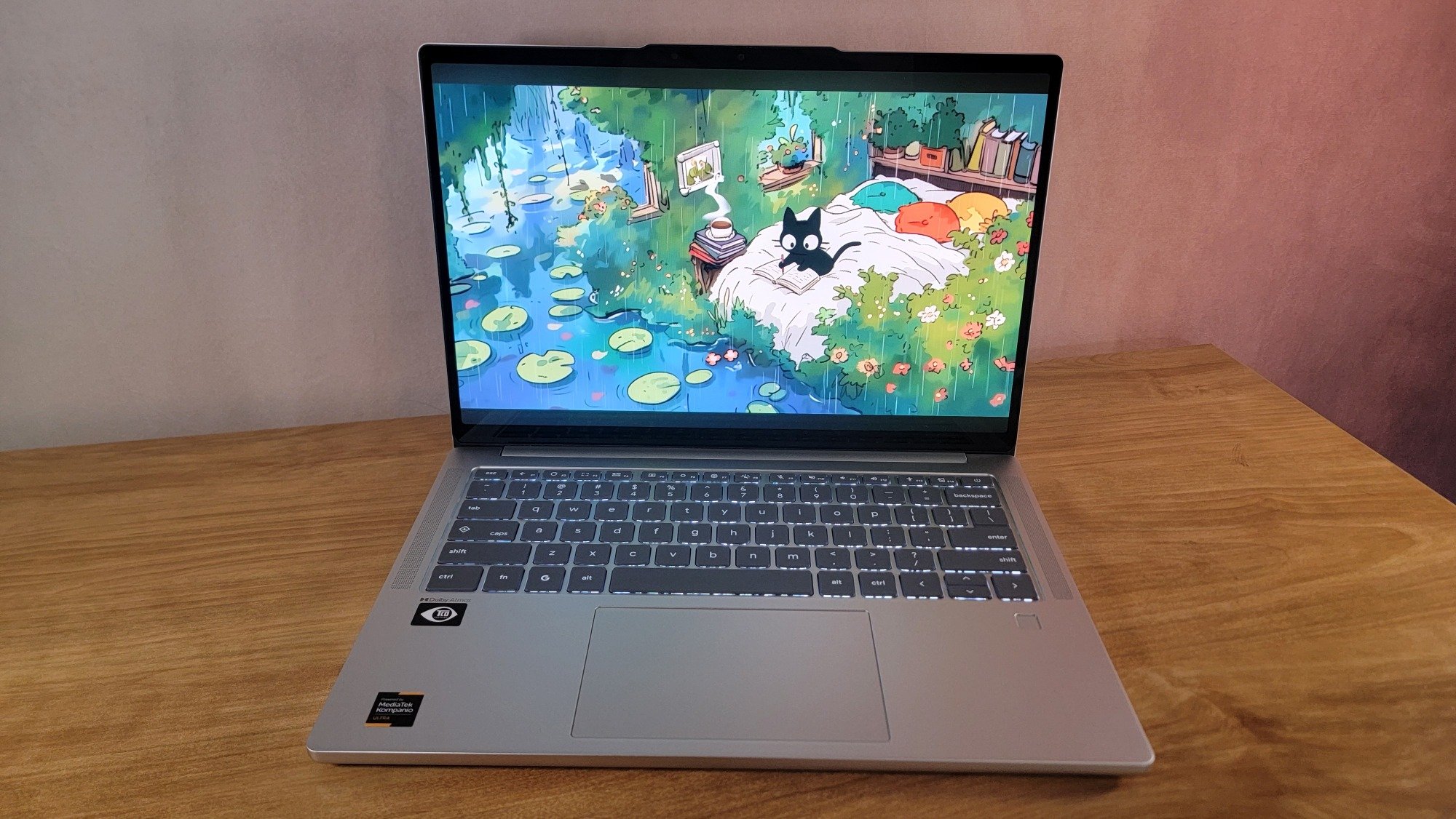 lenovo chromebookplus 14 with youtube lofi video on screen