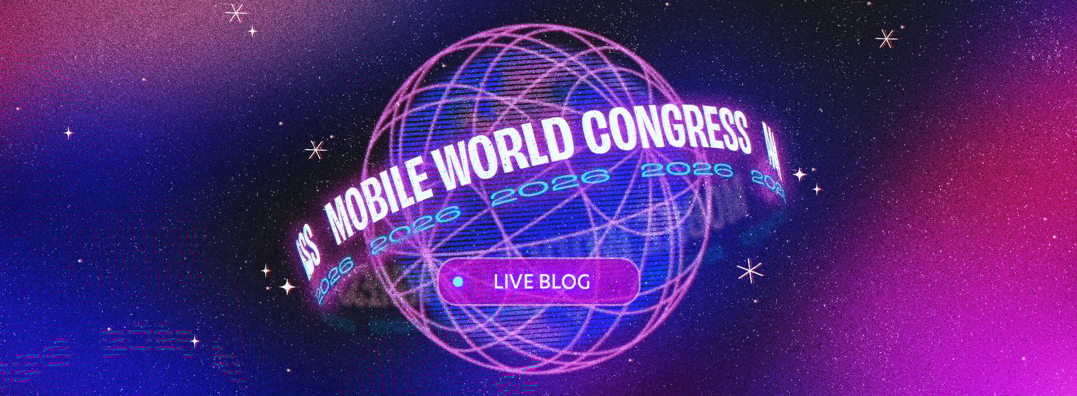 A wire-frame globe with Mobile World Congress on it.