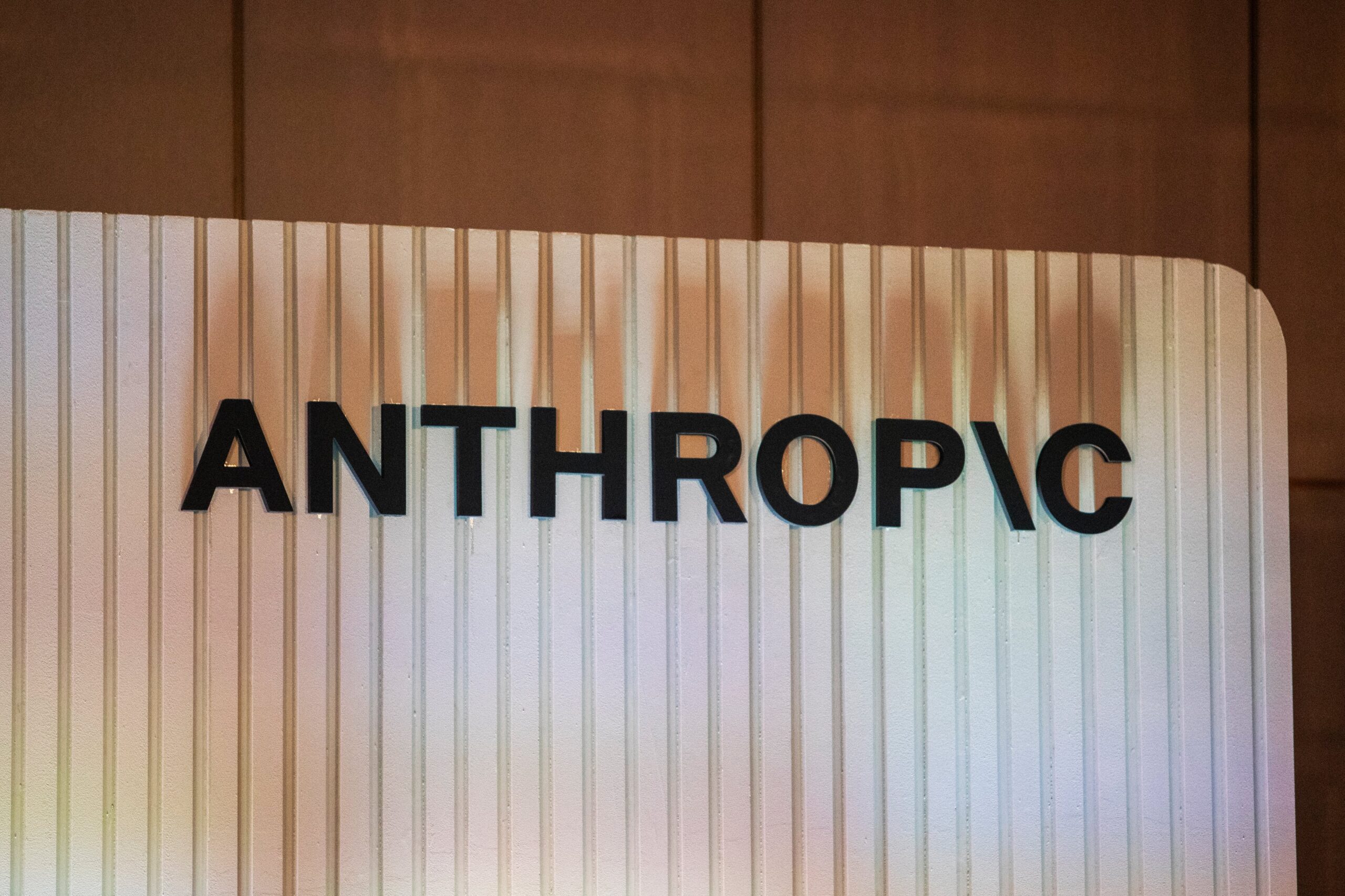 The Anthropic logo displayed on the stage 