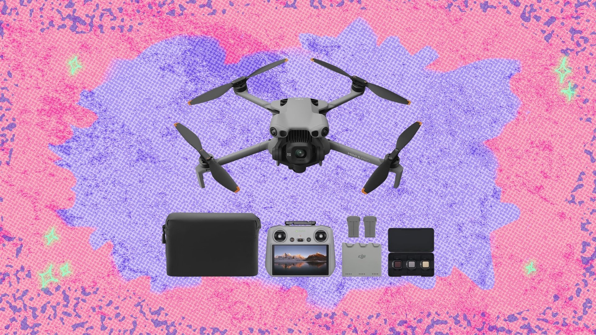 DJI drone on Mashable background