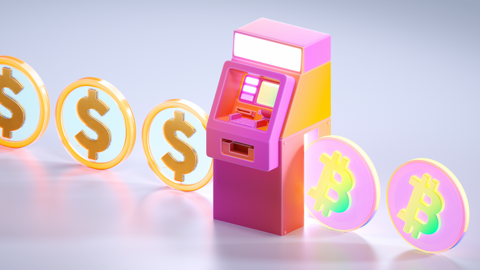 Cryptocurrency ATM - stock photo
