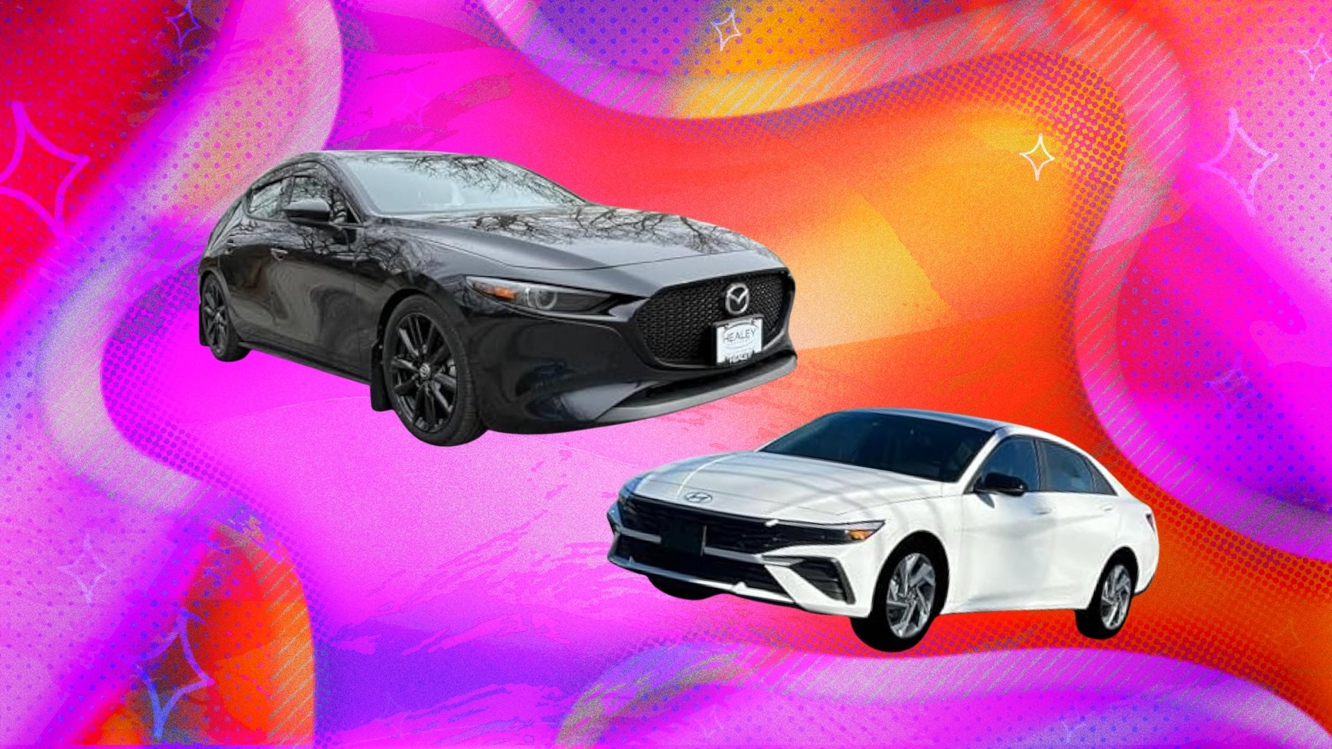 Hyundai cars on composite background