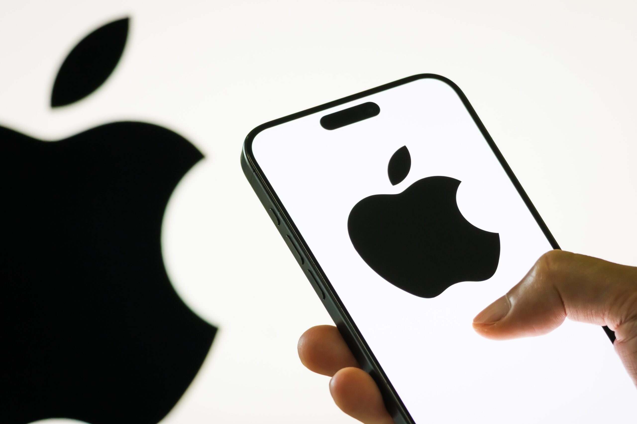 iPhone with Apple logo