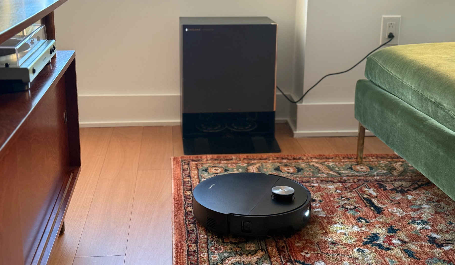 dreame x60 robot vacuum and mop with dock in living room
