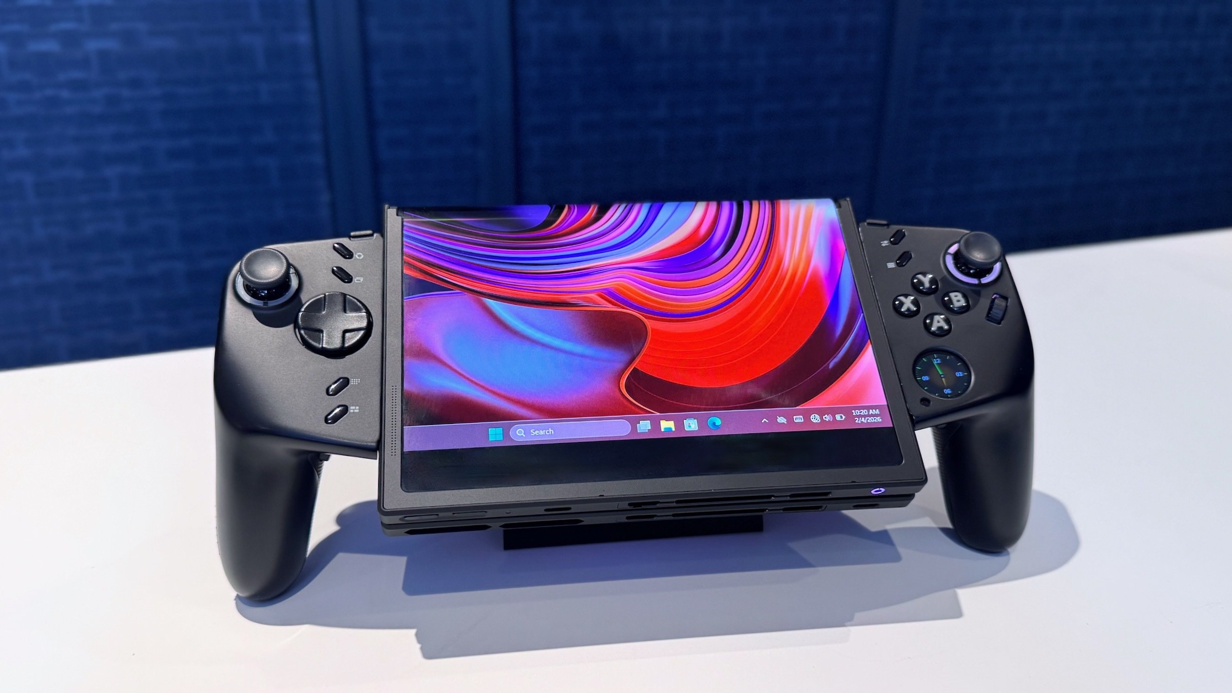 lenovo legion go fold foldable gaming handheld on display
