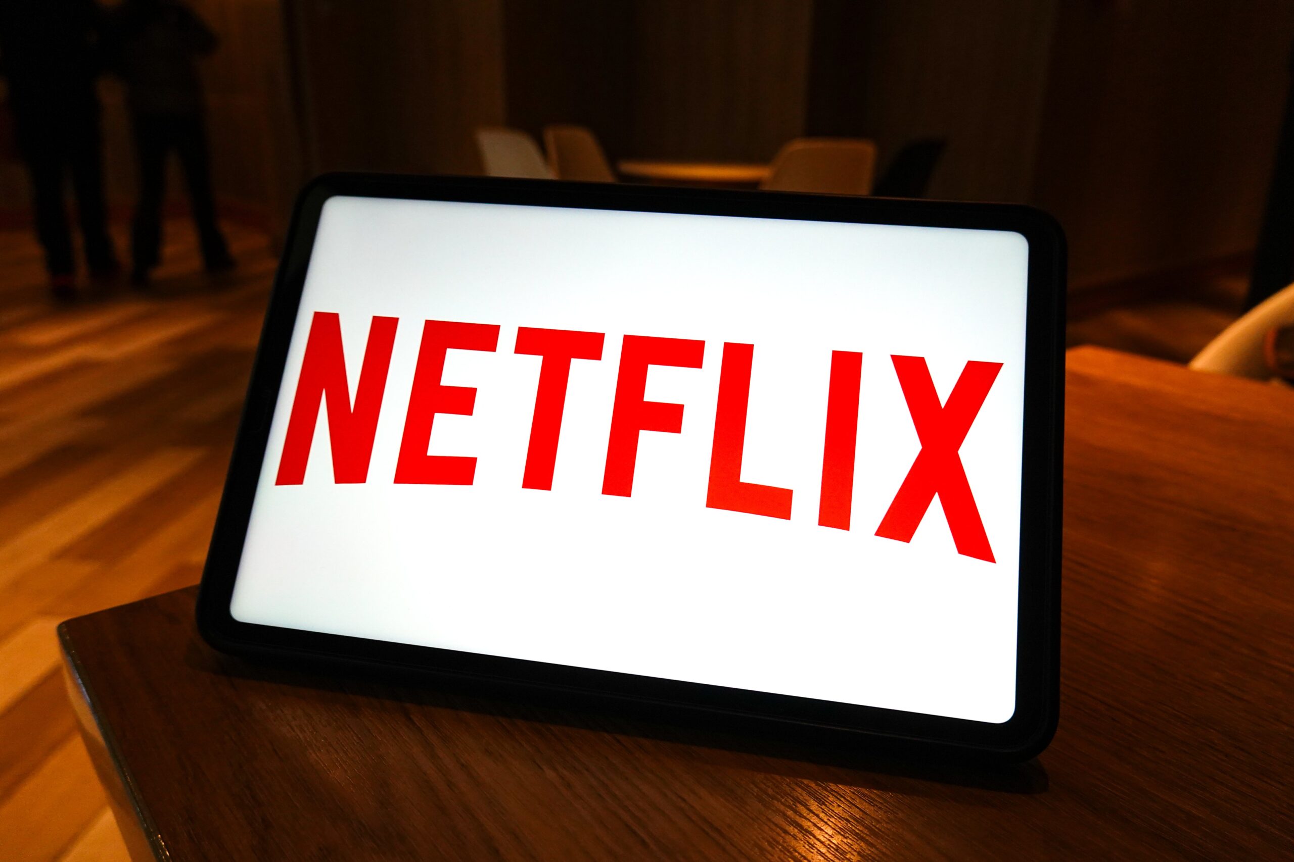 Netflix logo on tablet