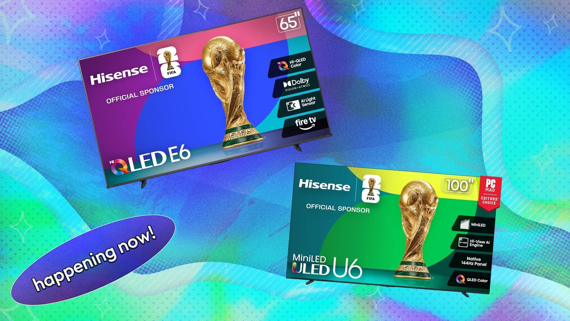 Hisense TVs on composite background