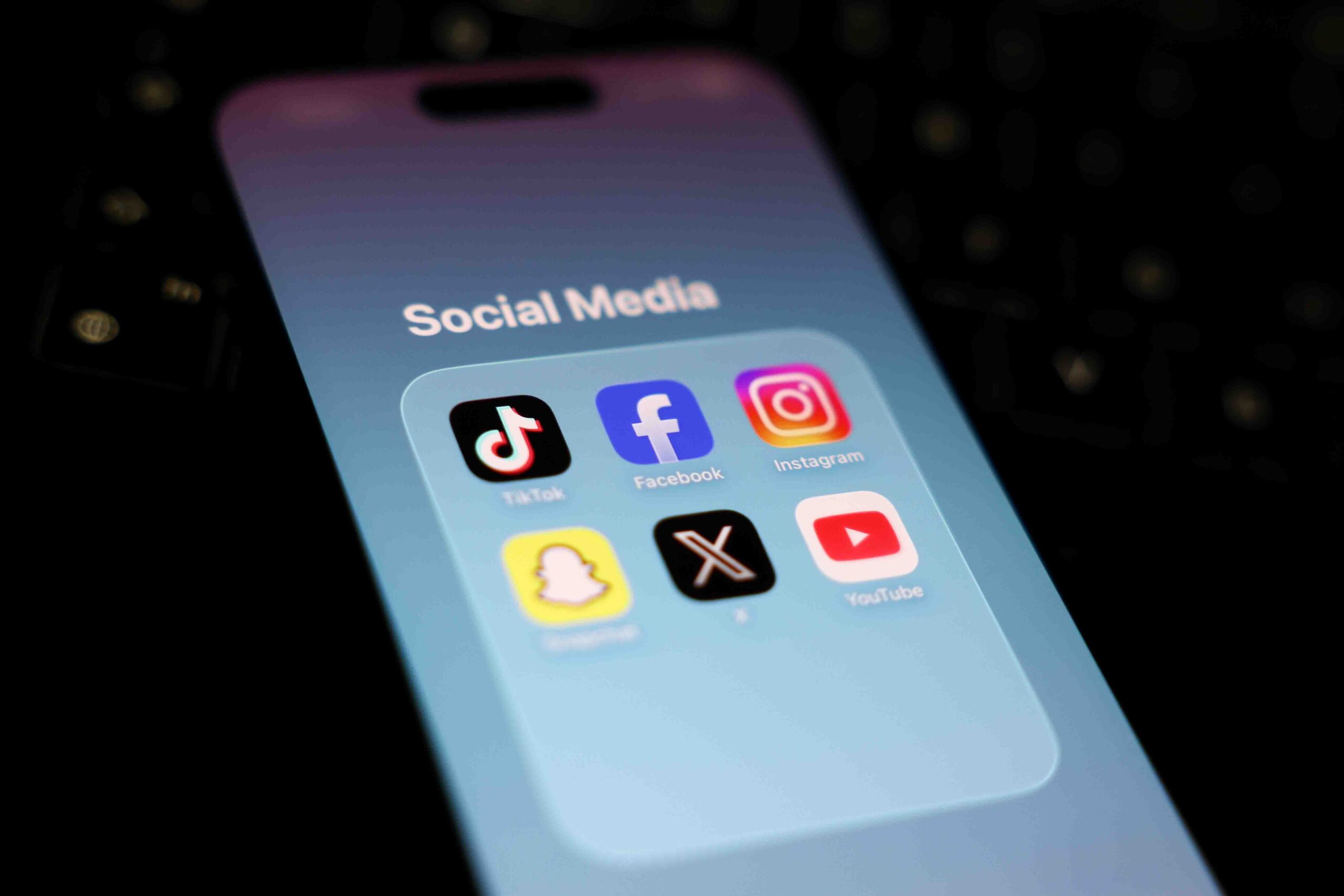 Social media apps on smartphone