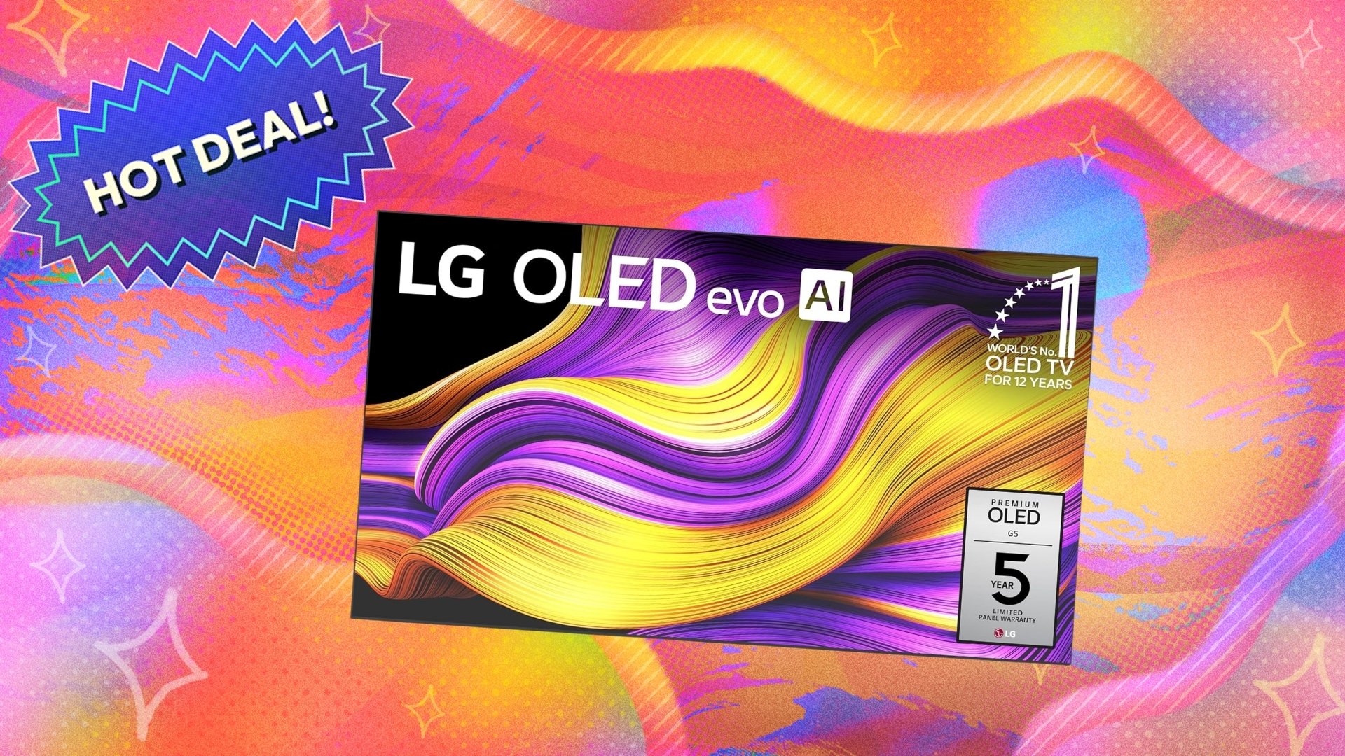 LG TV on composite background