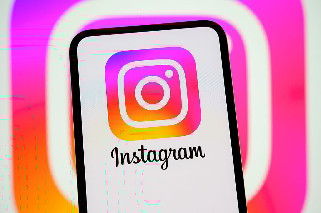 Instagram logo on smartphone screen
