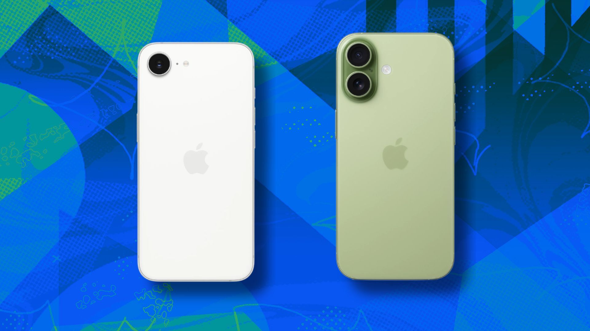 iphone 17 and 17e on blue background