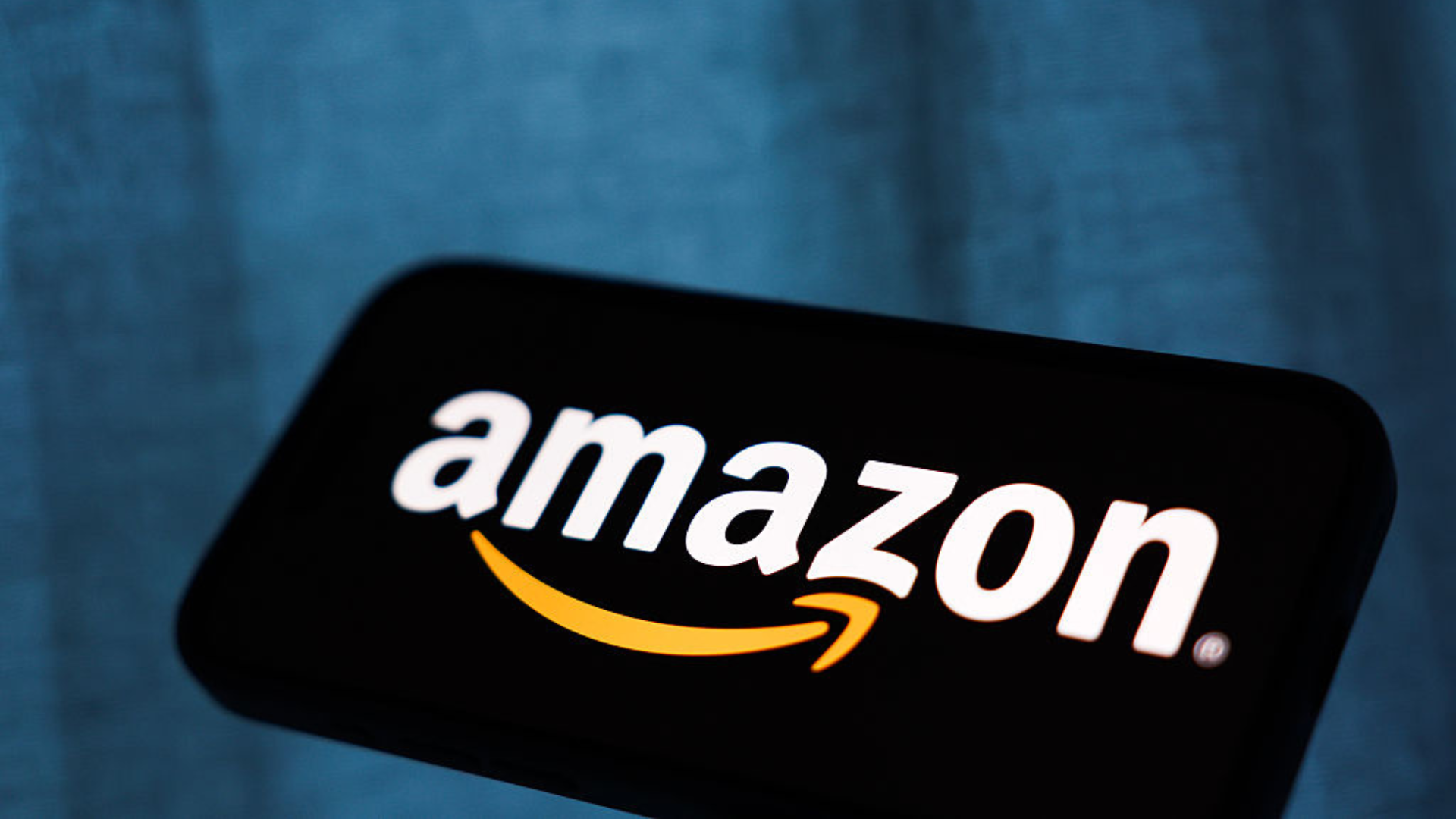 Amazon logo displayed on a phone screen.