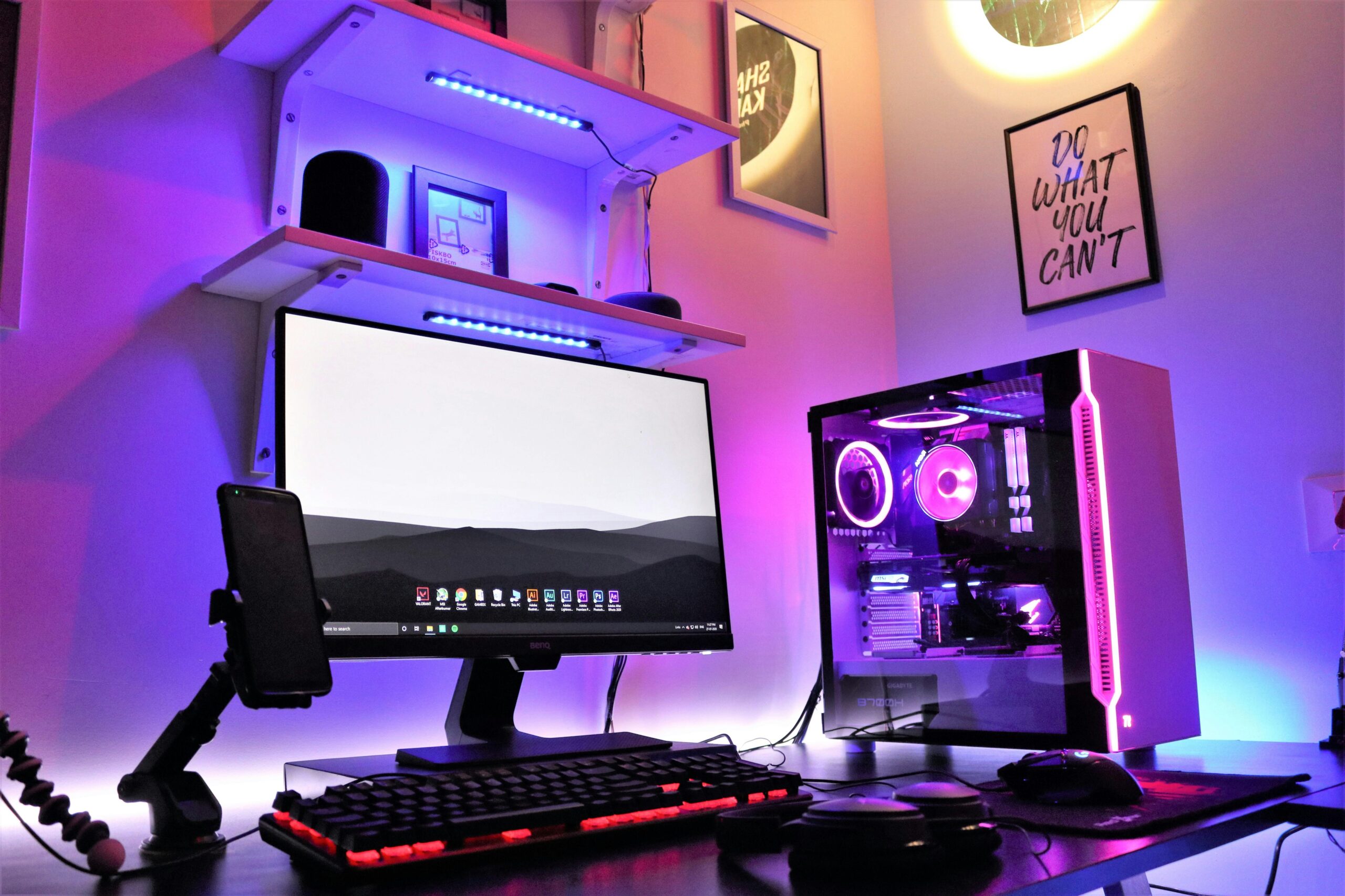 PC setup on desk
