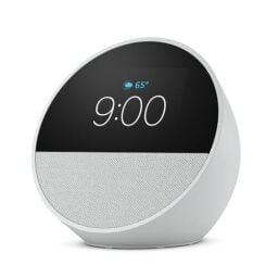 Amazon Echo Spot Alexa Smart Alarm Clock (Glacier White)