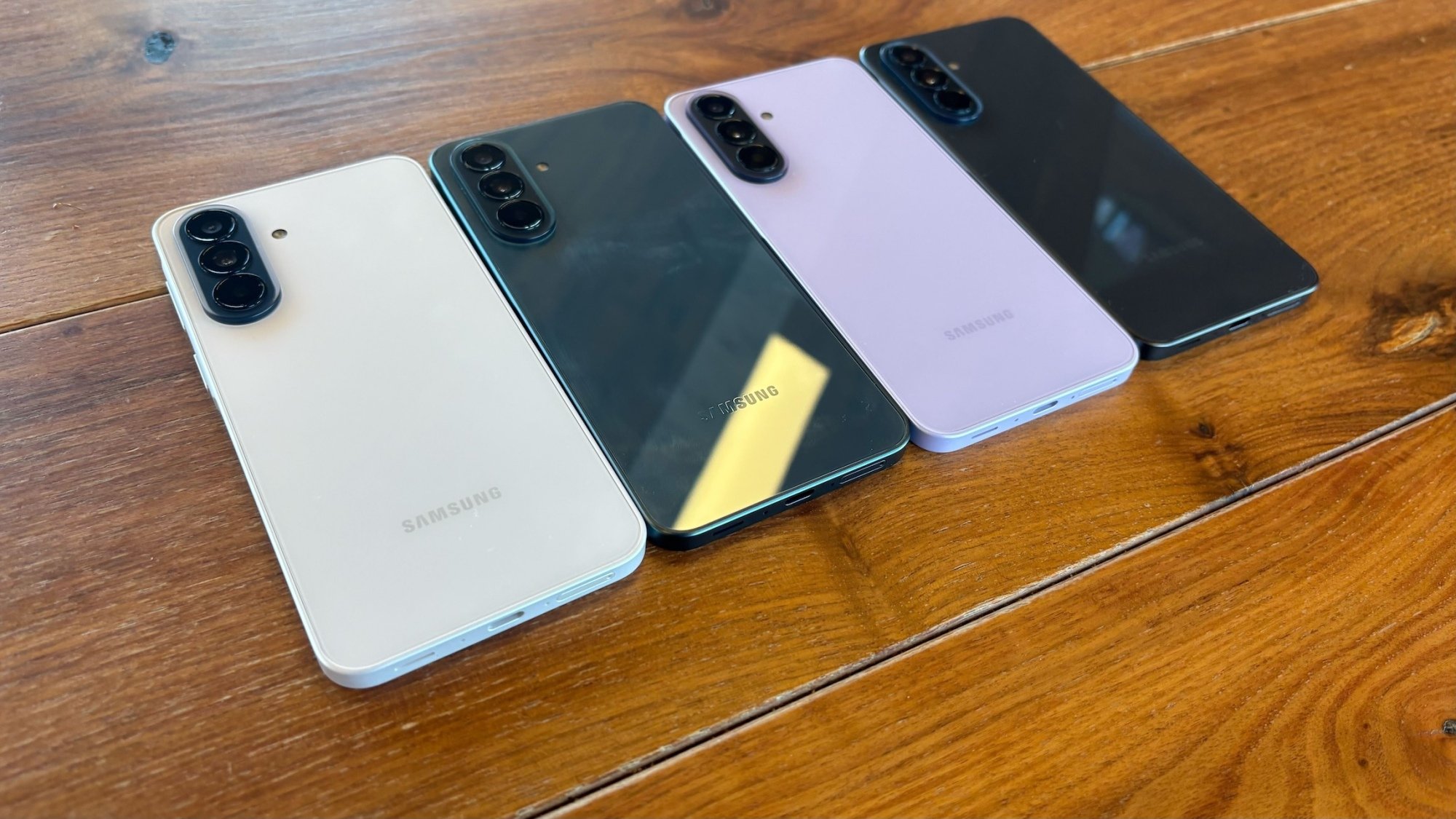Samsung A37 phones in four different colors