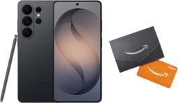 the Samsung Galaxy S26 Ultra with an Amazon gift card and envelope