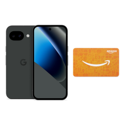 Google Pixel 10a and $100 Amazon Gift Card on white background