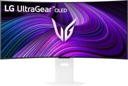 39-inch LG UltraGear OLED curved gaming monitor (39GX90SA-W model) on a white background