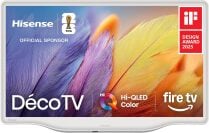 Hisense TV with colorful feather screensaver