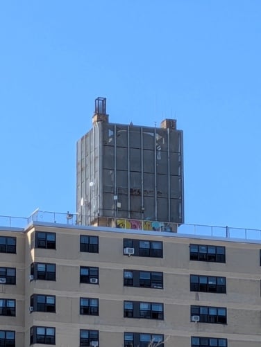 The same building but zoomed way in on Pixel 10a