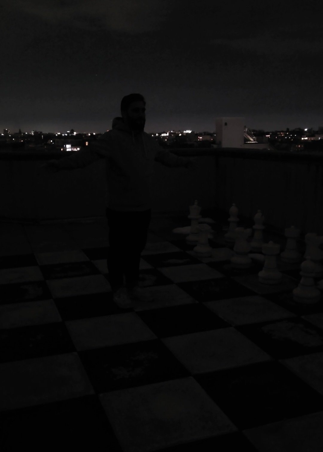 dark photograph on nyc rooftop