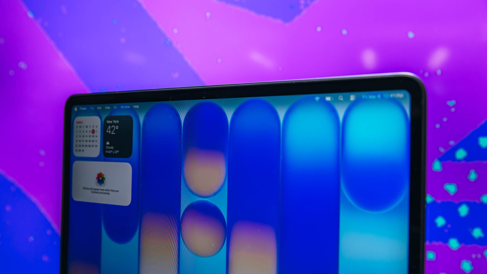 close-up view of macbook neo display