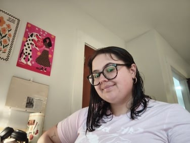 A woman sitting at a desk