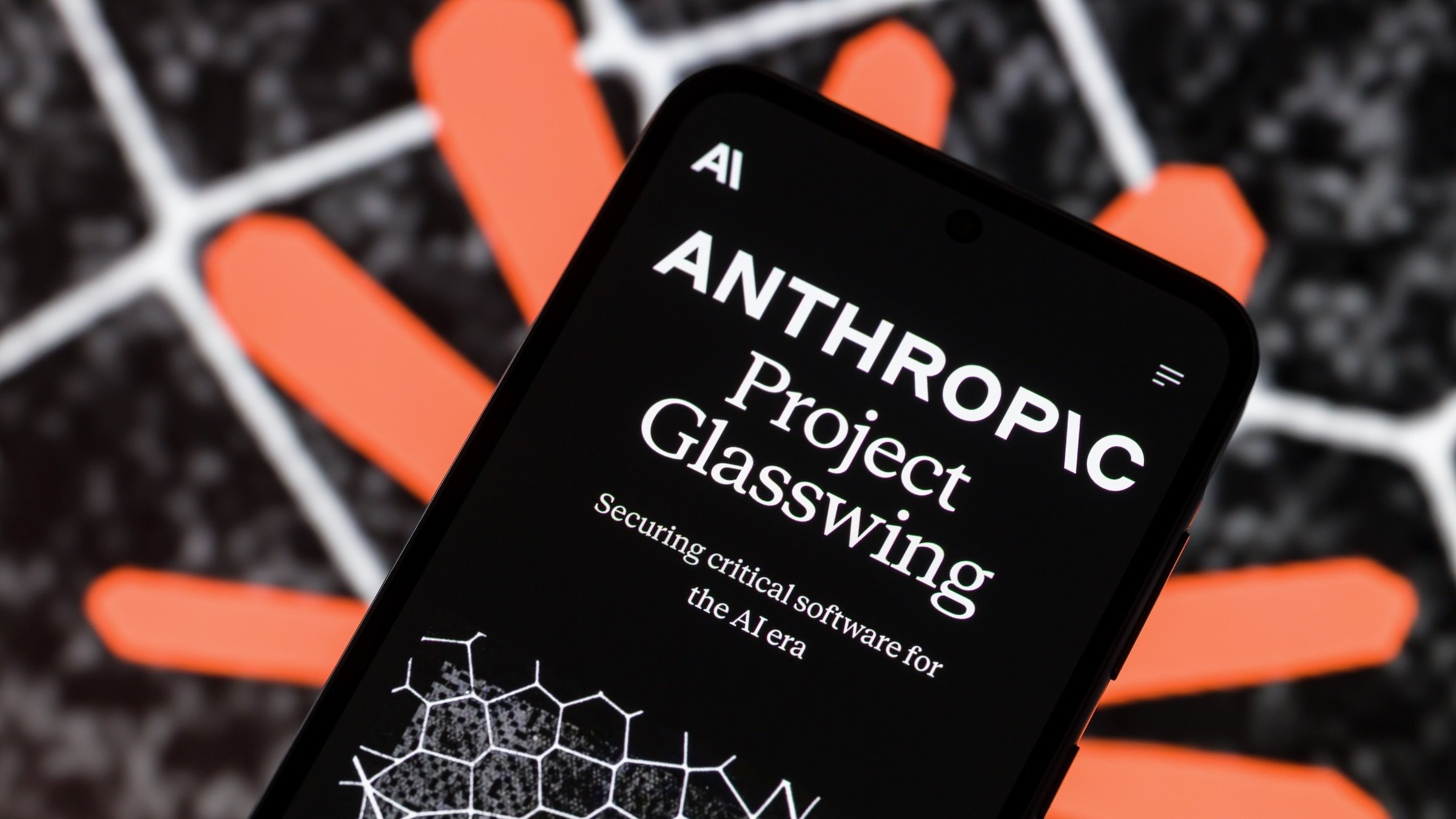 Anthropic's Project Glasswing website is displayed on a smartphone screen in this photo illustration 