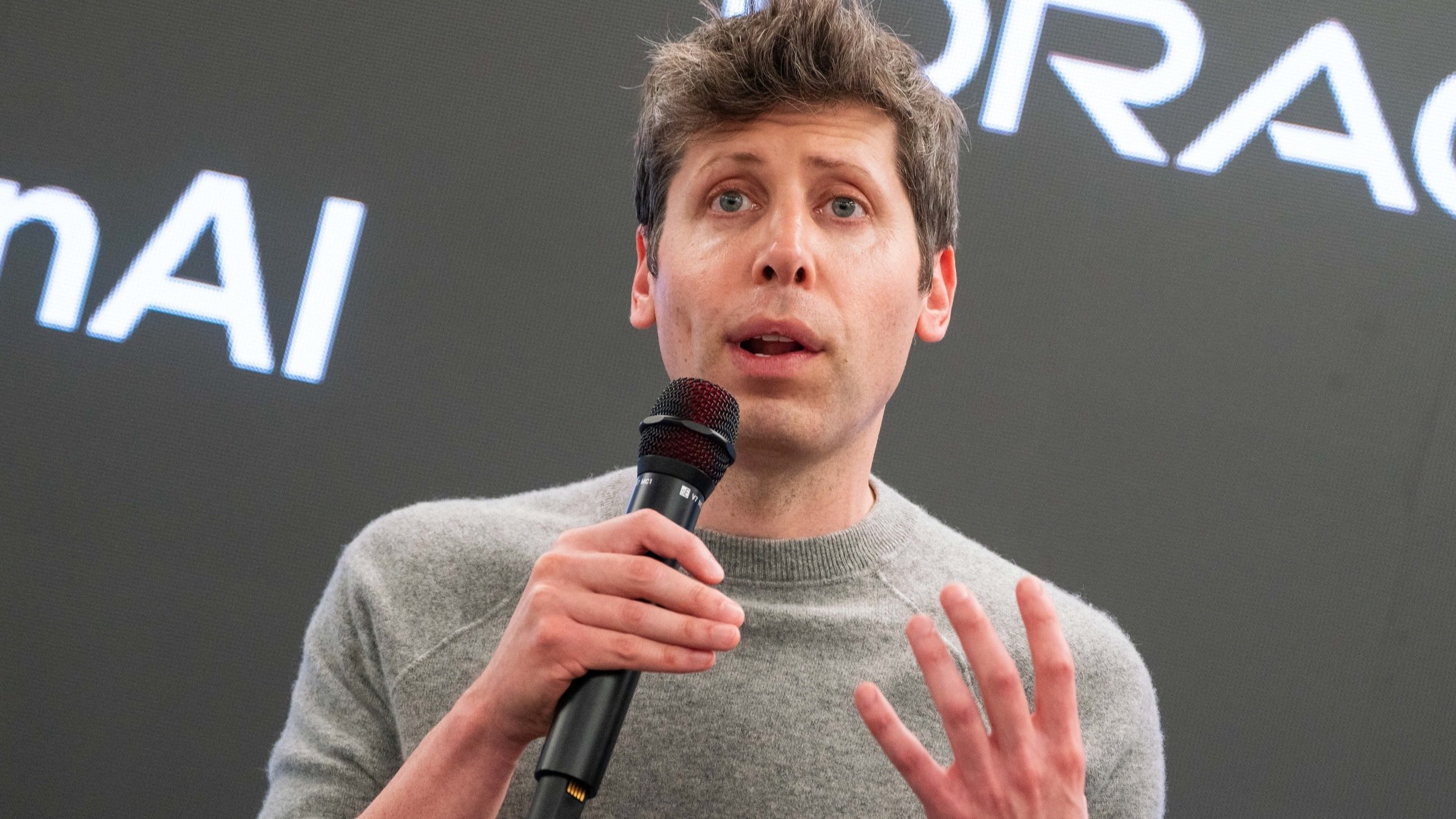 Sam Altman speaks during a media tour at Stargate AI data center in Abilene, Texas in 2025.